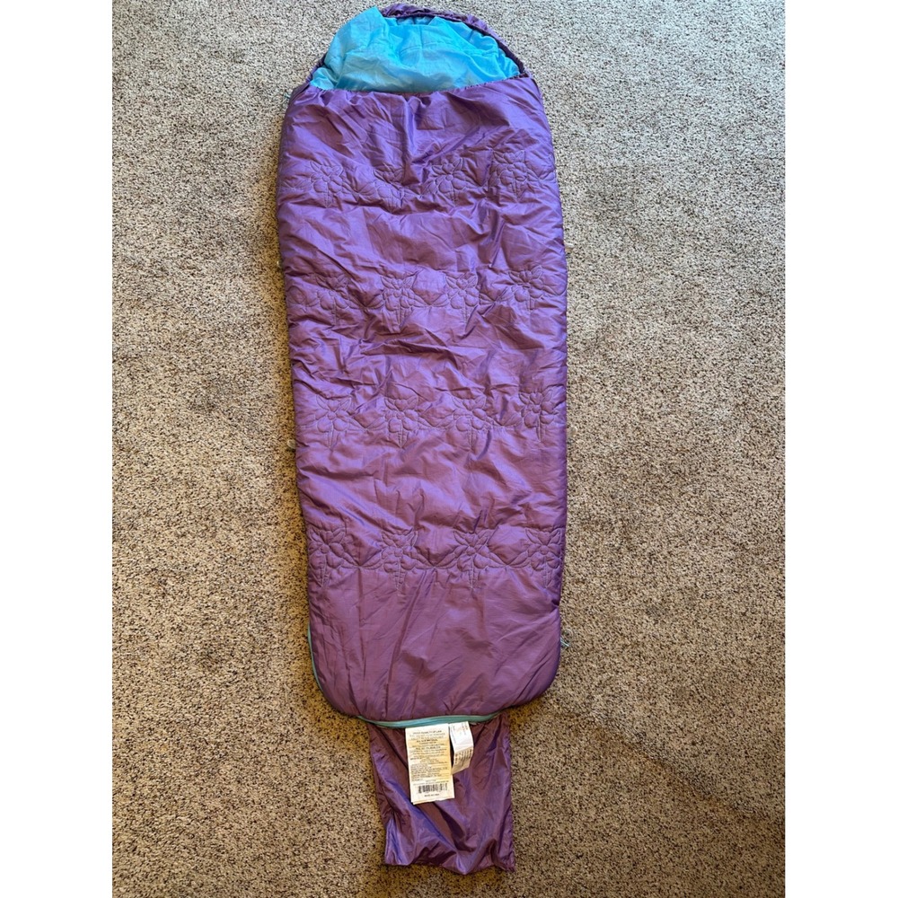 Kelty Little Dipper 40 Degree Kids Sleeping Bag Purple Blue 25x60 Right Zipper